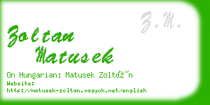 zoltan matusek business card